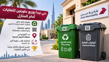 دبي تبدأ توزيع حاويتين للنفايات أمام المنازل بنظام إلكتروني جديد.. ما المناطق المشمولة؟