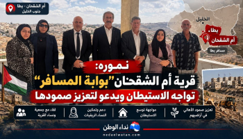 نمورة: أم الشقحان بوابة مسافر يطا تواجه الاستيطان وندعو لتعزيز صمود سكانها