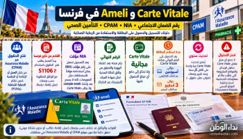 Carte Vitale وAmeli في فرنسا: كيف تحصل على رقم الضمان الاجتماعي وتسجل في التأمين الصحي؟