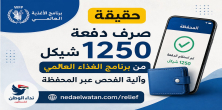 حقيقة صرف دفعة 1250 شيكل من برنامج الغذاء العالمي وآلية الفحص عبر المحفظة