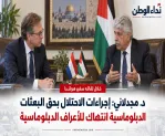 مجدلاني خلال لقائه ممثل هولندا: القيود الإسرائيلية على البعثات الدبلوماسية انتهاك للأعراف الدولية