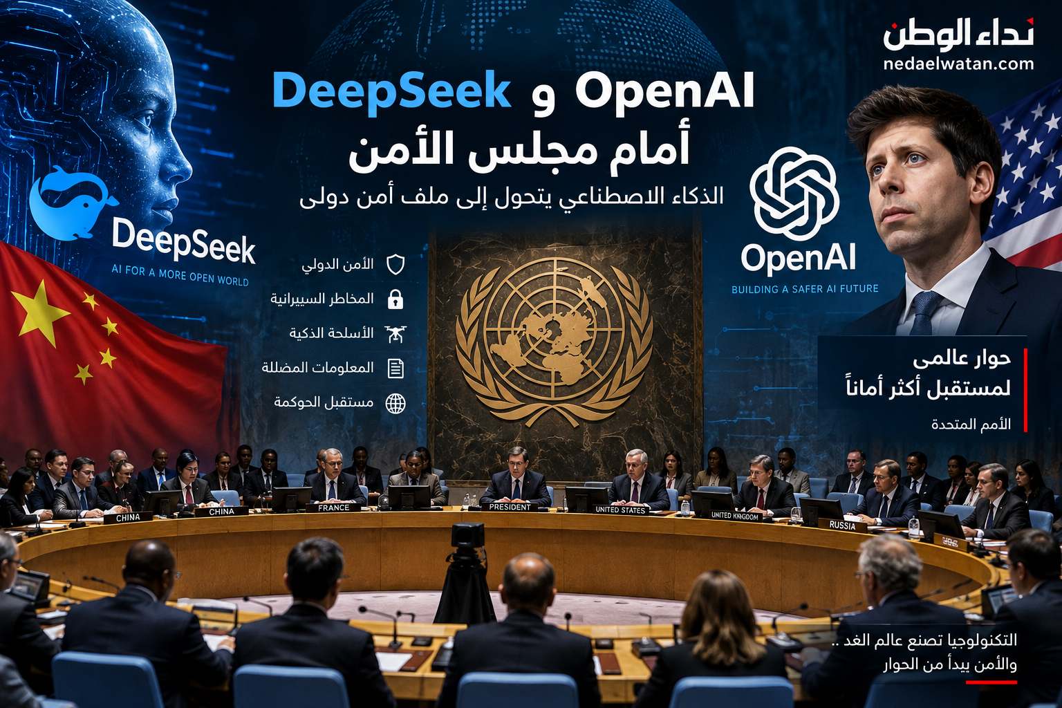 DeepSeek وOpenAI أمام مجلس الأمن لمناقشة مخاطر الذكاء الاصطناعي