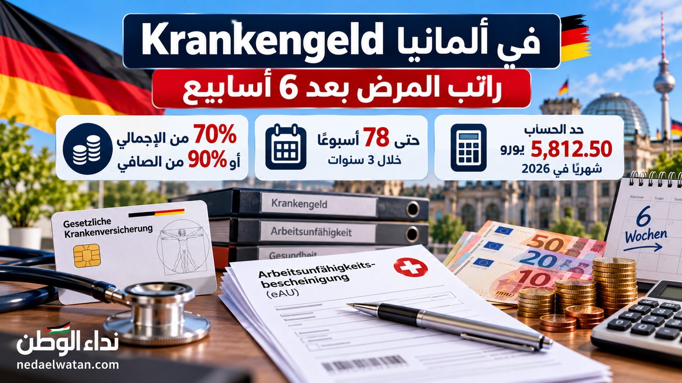 Krankengeld في ألمانيا: راتب المرض بعد 6 أسابيع وقيمة التعويض ومدة الاستحقاق
