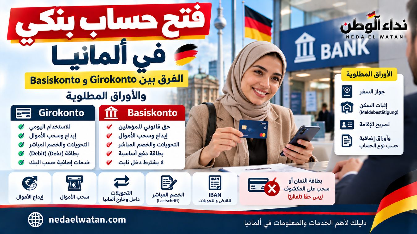 فتح حساب بنكي في ألمانيا: الفرق بين Girokonto وBasiskonto والأوراق المطلوبة