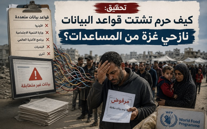 تحقيق: كيف حرم تشتت قواعد البيانات نازحي غزة من المساعدات؟
