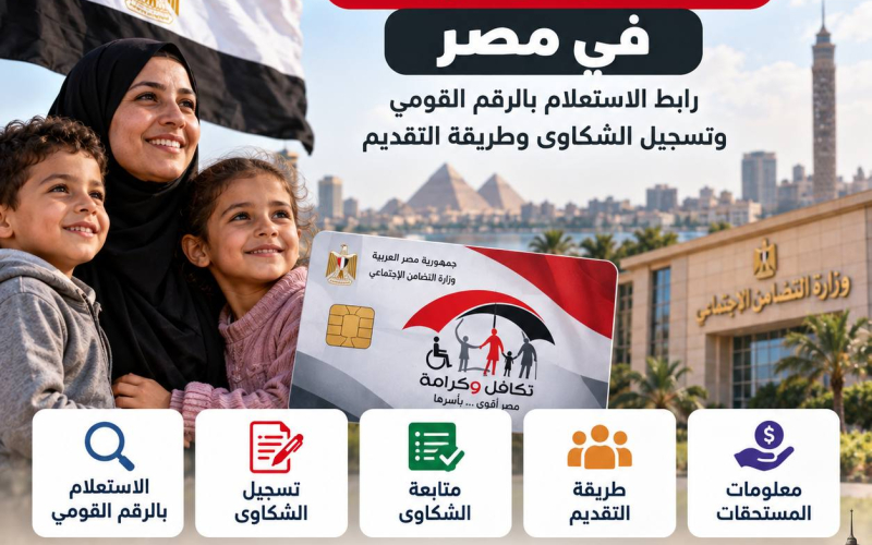 تكافل وكرامة في مصر: رابط الاستعلام بالرقم القومي وتسجيل الشكاوى وطريقة التقديم