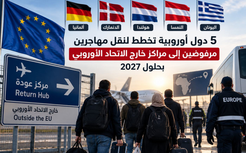 5 دول أوروبية تخطط لنقل مهاجرين مرفوضين إلى مراكز خارج الاتحاد الأوروبي بحلول 2027