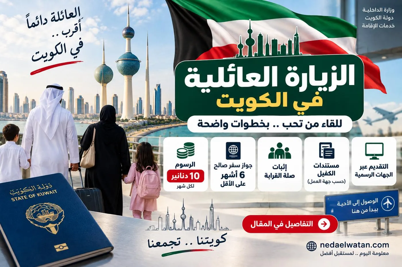 تريد زيارة أسرتك في الكويت؟ 10 دنانير لكل شهر وهذه المستندات وطريقة التقديم