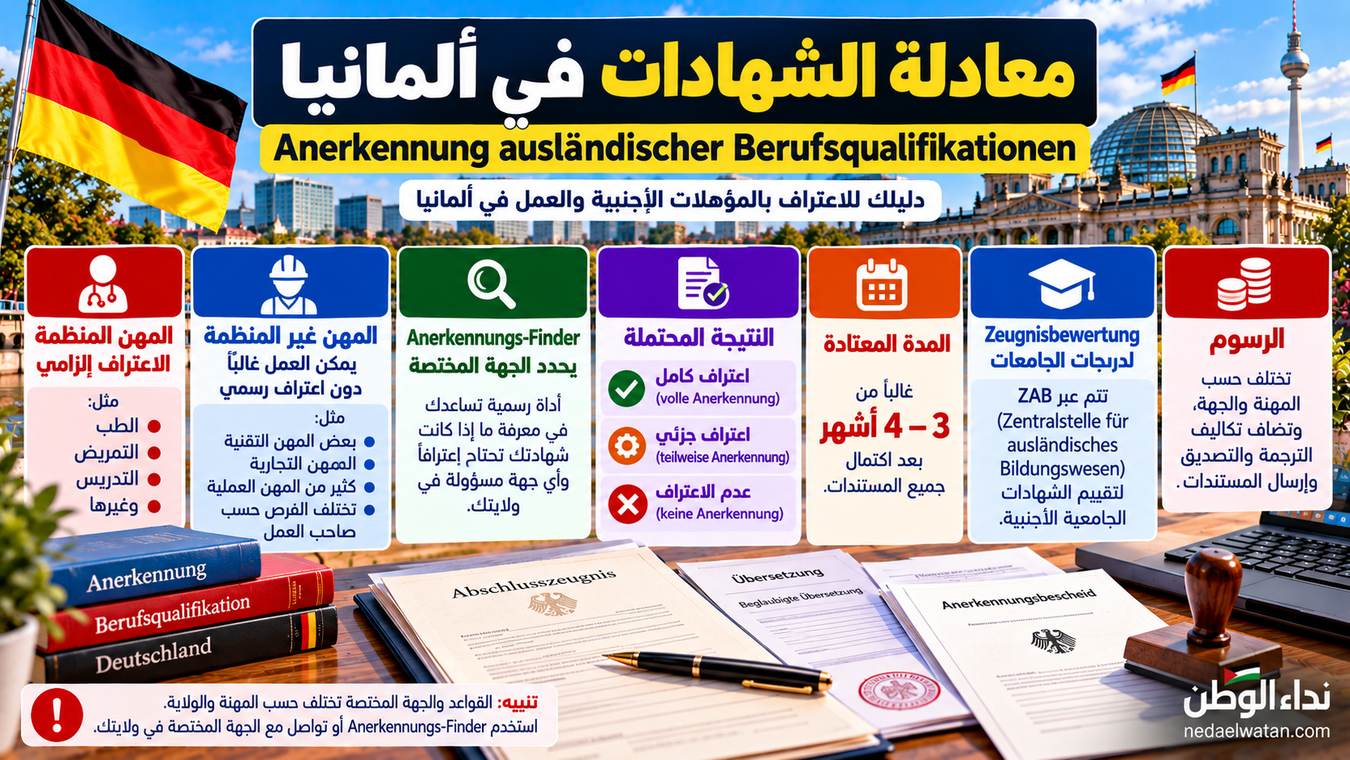 معادلة الشهادات في ألمانيا: Anerkennung للمؤهلات الأجنبية وخطوات الاعتراف المهني