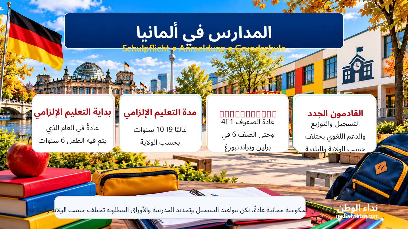 المدارس في ألمانيا: تسجيل الطفل الجديد وSchulpflicht والمراحل الدراسية
