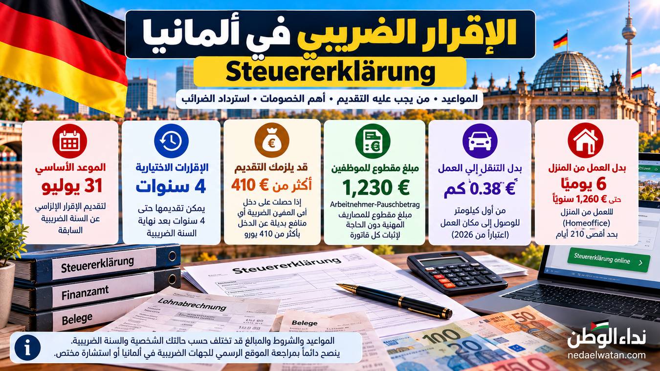 Steuererklärung في ألمانيا: من يجب عليه تقديم الإقرار الضريبي وكيف تسترد الضرائب؟