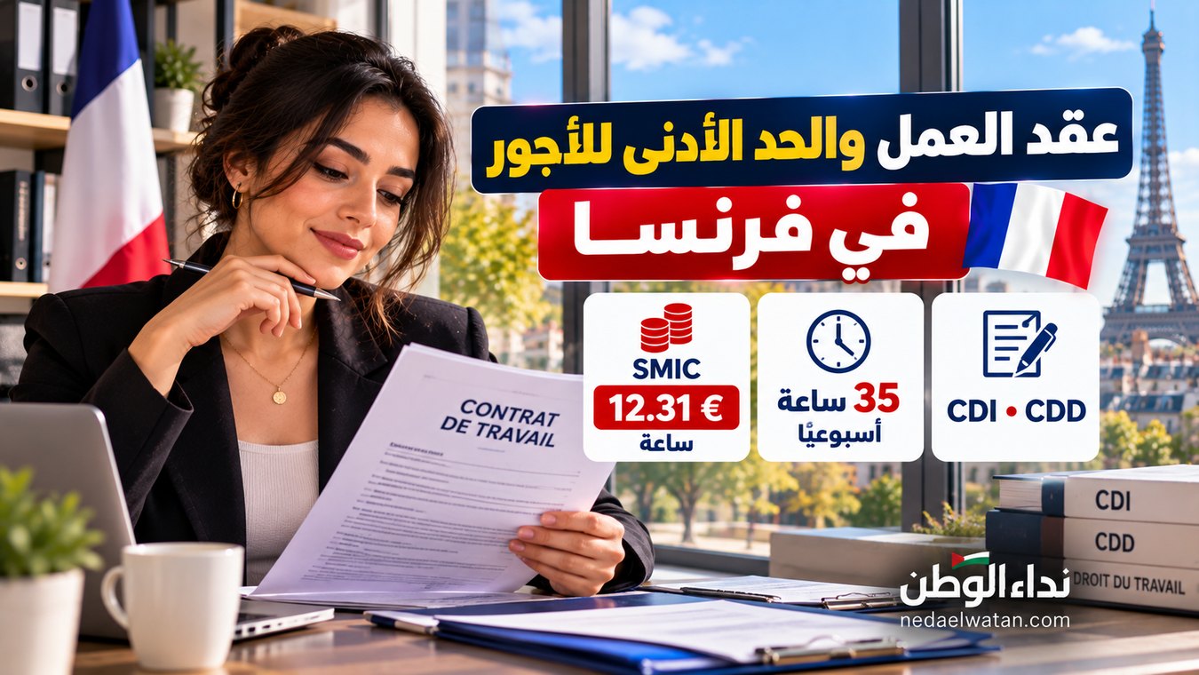 عقد العمل في فرنسا: الفرق بين CDI وCDD وSMIC وحقوق الموظف في 2026