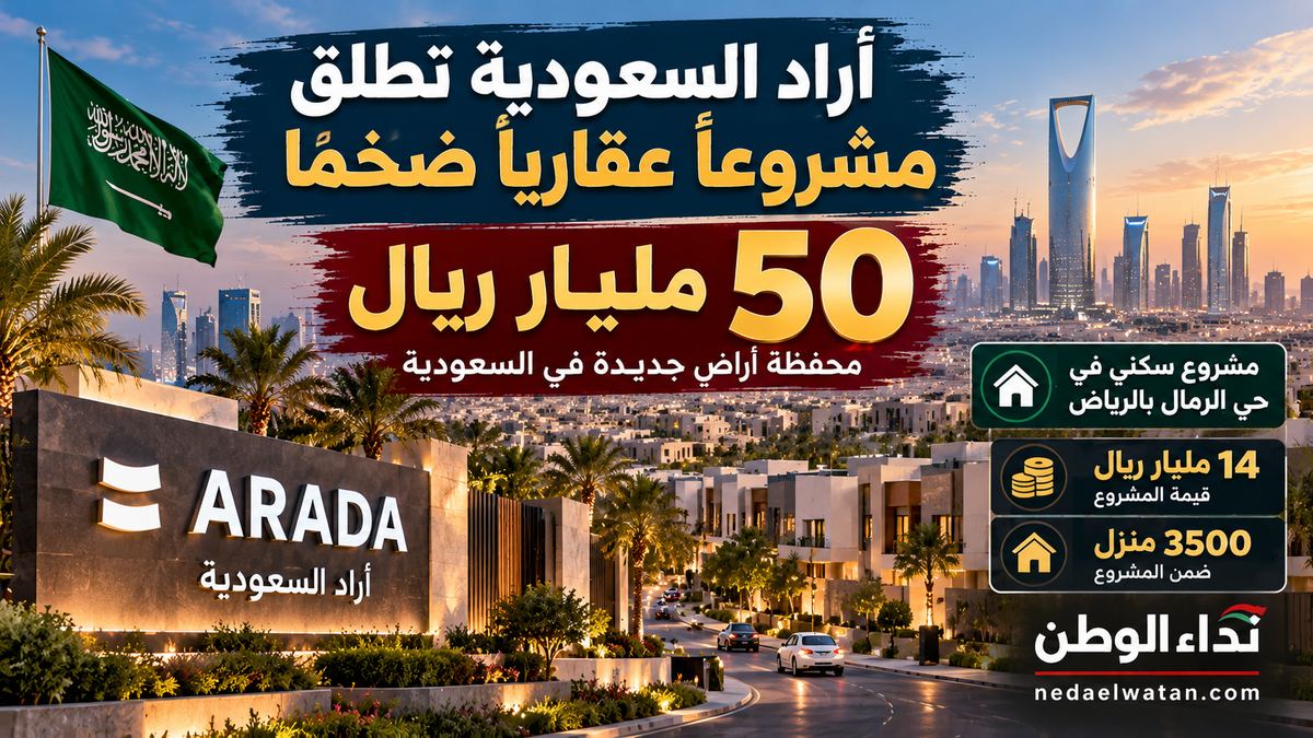 50 مليار ريال و3500 منزل.. «أراد السعودية» تطلق مشروعًا عقاريًا ضخمًا في الرياض