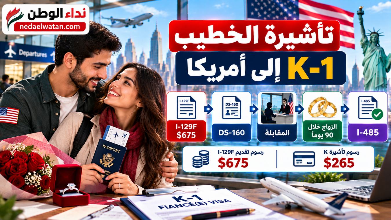 تأشيرة الخطيب K-1 إلى أمريكا: I-129F والمقابلة والزواج خلال 90 يومًا