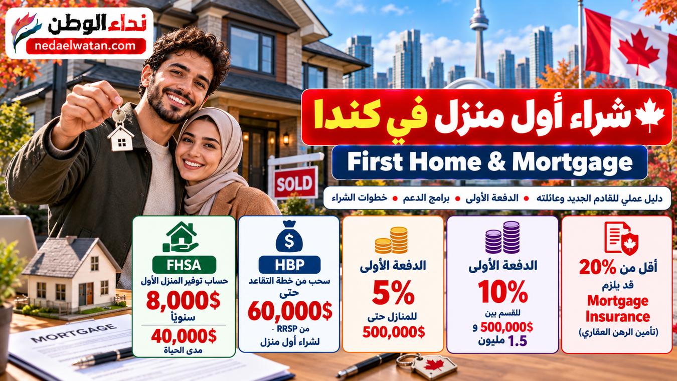 شراء أول منزل في كندا للقادم الجديد: الدفعة الأولى وMortgage وFHSA خطوة بخطوة