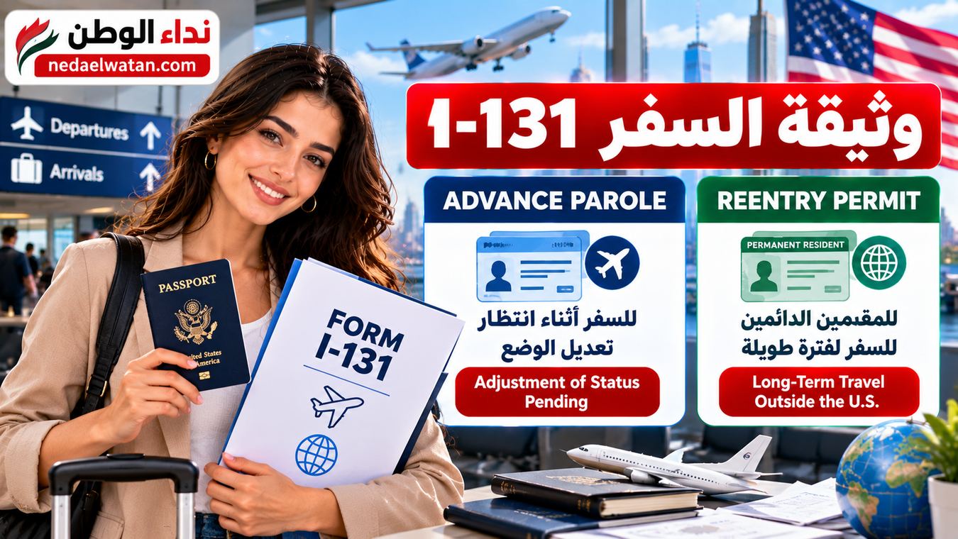 وثيقة السفر I-131 في أمريكا: Advance Parole وReentry Permit والسفر أثناء Green Card