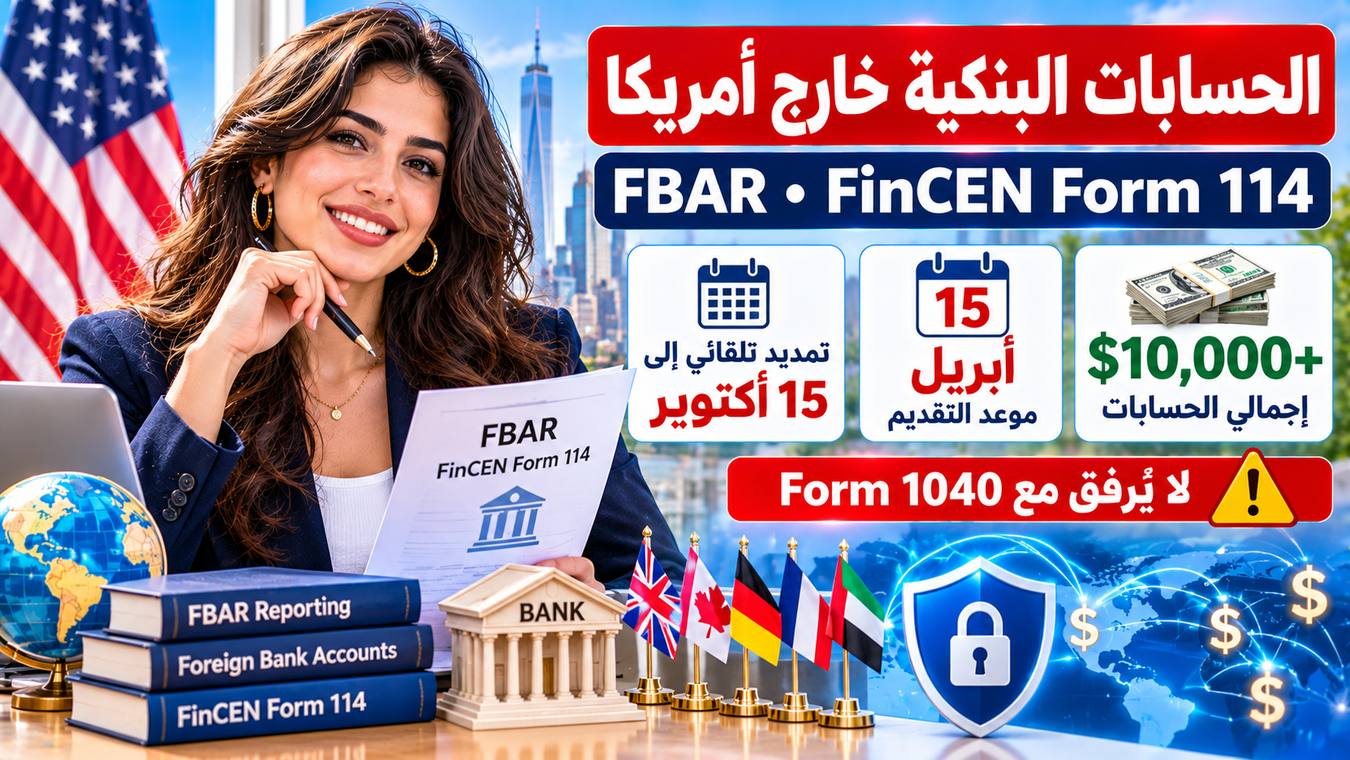 الحسابات البنكية خارج أمريكا FBAR: حد 10 آلاف دولار وFinCEN Form 114