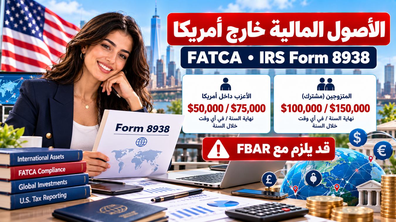 الأصول المالية خارج أمريكا Form 8938: حدود FATCA والفرق عن FBAR