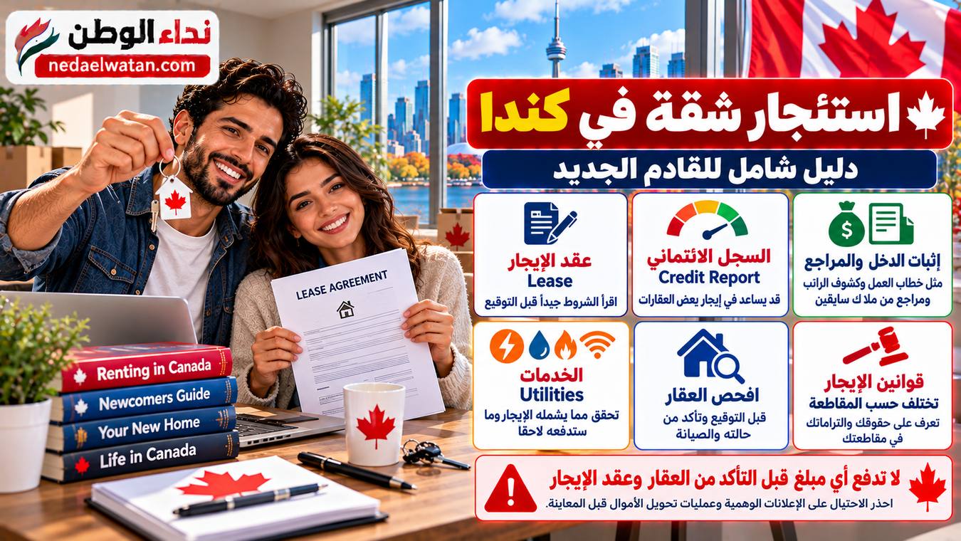 استئجار شقة في كندا للقادم الجديد: العقد وCredit Report والوديعة وحقوق المستأجر