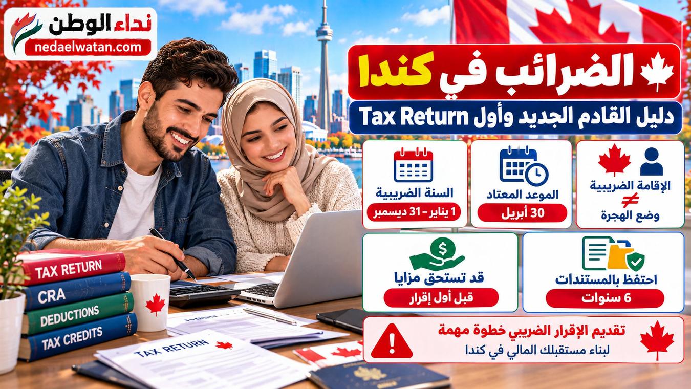 الضرائب في كندا للقادم الجديد: أول Tax Return والمواعيد والمستندات والمزايا