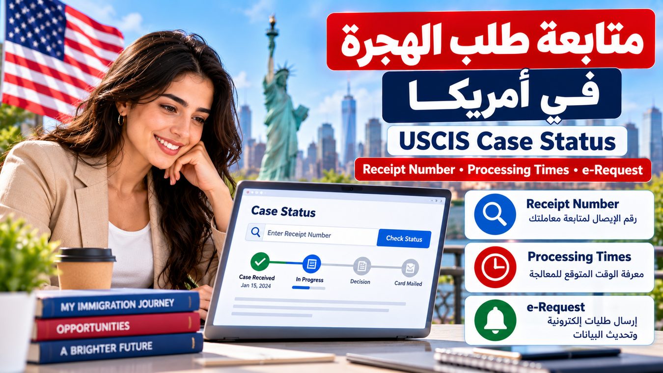 متابعة طلب الهجرة في أمريكا: USCIS Case Status وProcessing Times وe-Request