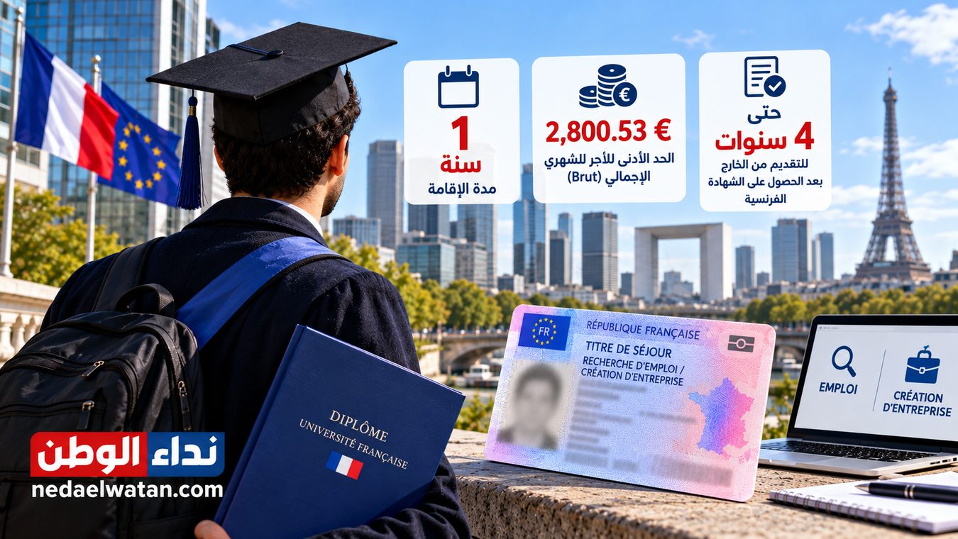 البقاء في فرنسا بعد التخرج: إقامة البحث عن عمل وإنشاء مشروع وشرط 2,800.53 يورو