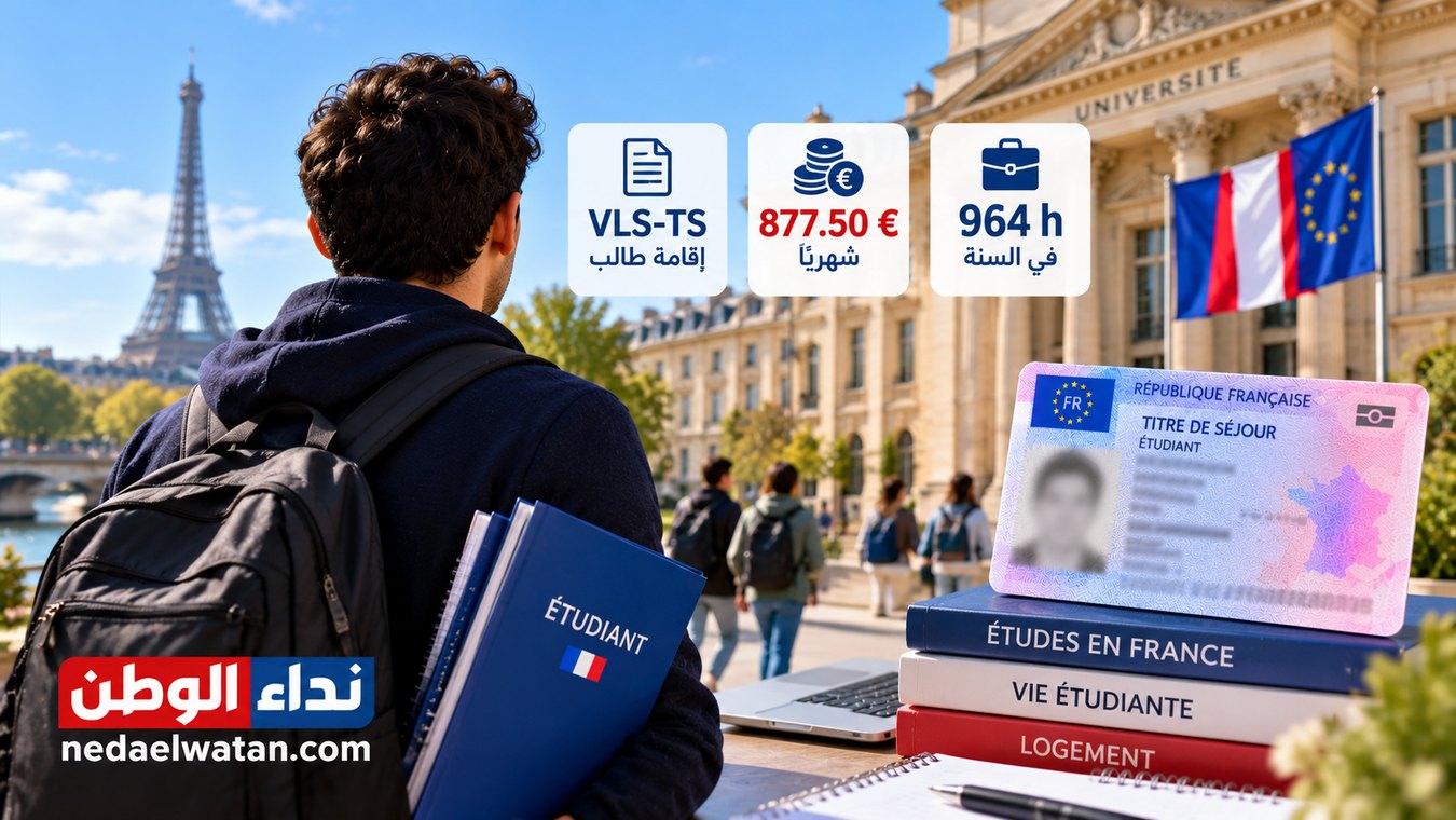 إقامة الطالب في فرنسا: VLS-TS و877.50 يورو و964 ساعة عمل وتجديد ANEF
